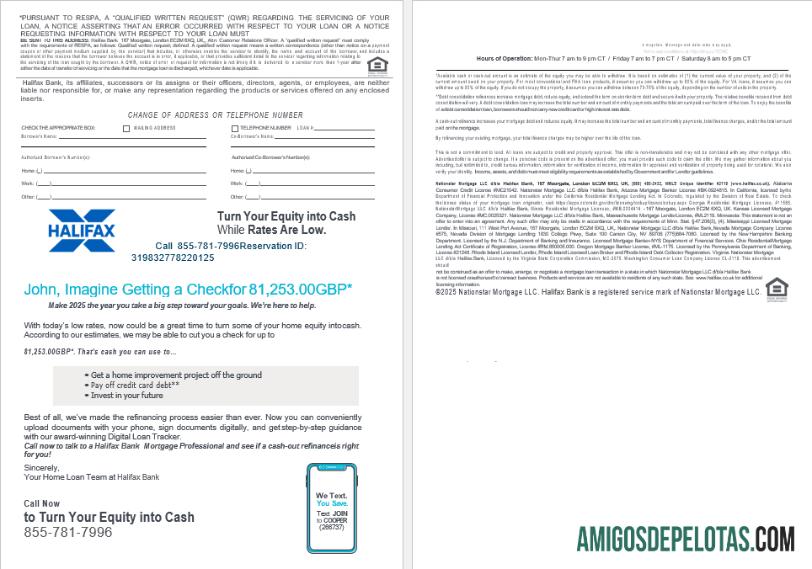 Extrato de empréstimo hipotecário do Halifax Bank do Reino Unido em formatos Word e PDF, 4 páginas 3 4 exemplo